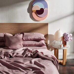 Two Luxurious Lavendar Pillow by Bed Threads